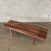Modern Solid Walnut Wood Slat Bench