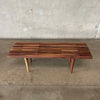 Modern Solid Walnut Wood Slat Bench