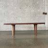 Modern Solid Walnut Wood Slat Bench