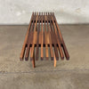 Modern Solid Walnut Wood Slat Bench