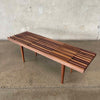 Modern Solid Walnut Wood Slat Bench