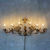 Hollywood Regency Gold Gilded Wall Sconce Lamp