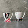 Pair of Vintage Kato Koegi Japan Fujimori Alpha 3 Coffee Mugs
