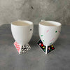 Pair of Vintage Kato Koegi Japan Fujimori Alpha 3 Coffee Mugs