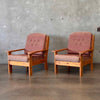 Pair of Sculptural Pine Easy Chairs