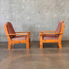 Pair of Sculptural Pine Easy Chairs