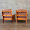 Pair of Sculptural Pine Easy Chairs