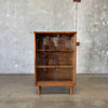 Mid Century Modern Walnut & Glass Shelf Cabinet