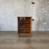 Mid Century Modern Walnut & Glass Shelf Cabinet