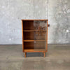 Mid Century Modern Walnut & Glass Shelf Cabinet