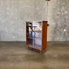 Mid Century Modern Walnut & Glass Shelf Cabinet