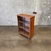 Mid Century Modern Walnut & Glass Shelf Cabinet