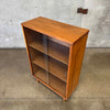 Mid Century Modern Walnut & Glass Shelf Cabinet