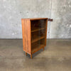 Mid Century Modern Walnut & Glass Shelf Cabinet
