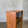 Mid Century Modern Walnut & Glass Shelf Cabinet