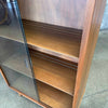 Mid Century Modern Walnut & Glass Shelf Cabinet