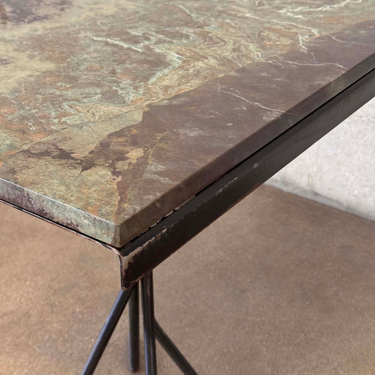 Vintage Bistro/ Cafe Table With Custom Quartzite Top #1