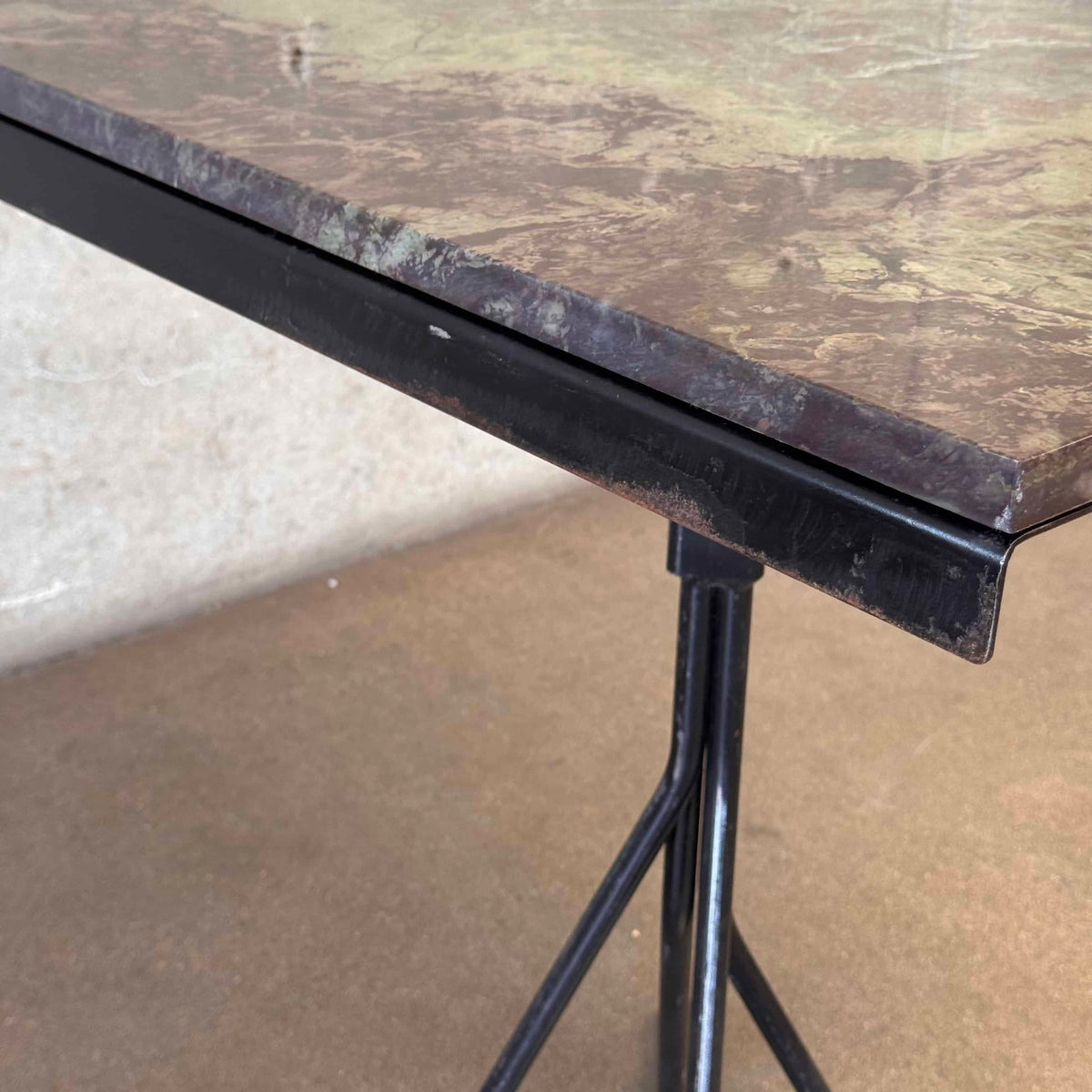 Vintage Bistro/ Cafe Table With Custom Quartzite Top #1