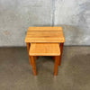Pair of Solid Wood Nesting Table