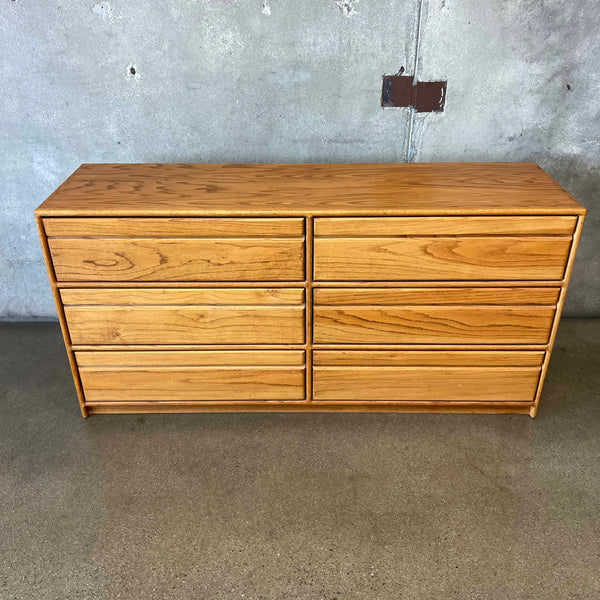1970's Oak Six Drawer Dresser