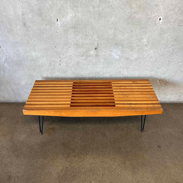 Vintage Mid Century Modern Coffee Table On Hairpin Legs