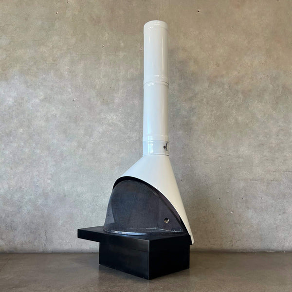 Vintage Mid Century Modern White Malm "Barron" Fireplace