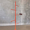 1960's Orange Metal Towel Rack / Stand