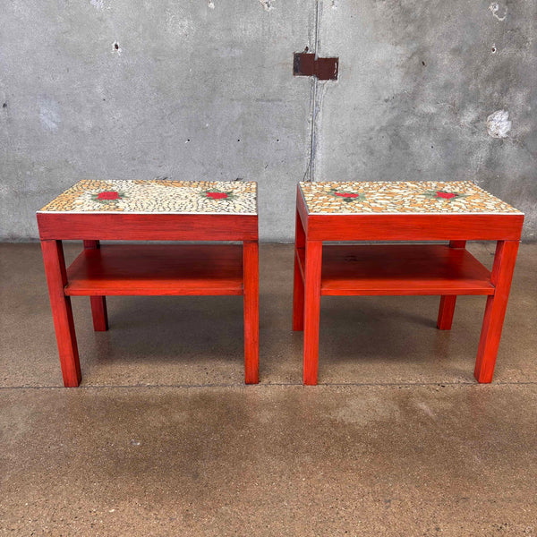 Pair of Mosaic Tile Top Table