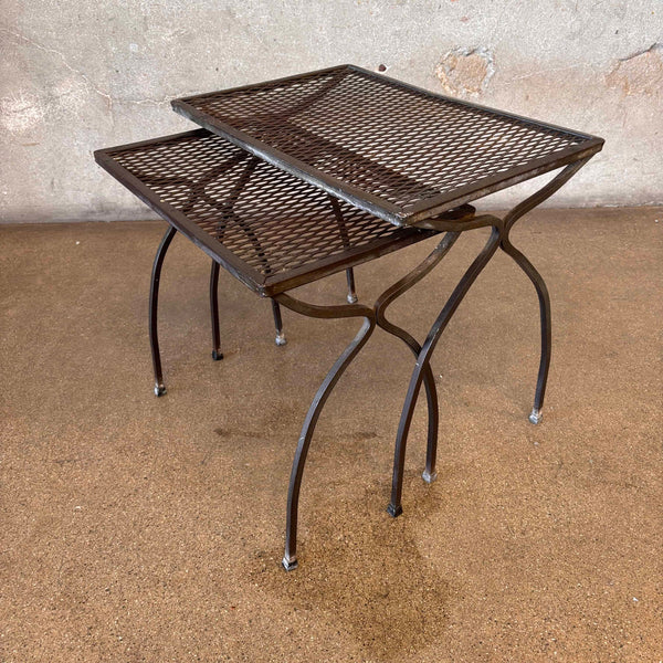 Pair of Vintage Iron Nesting Patio Tables