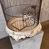 Vintage Large Hanging Birdcage With Ornate Bottom