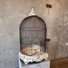 Vintage Large Hanging Birdcage With Ornate Bottom