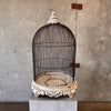 Vintage Large Hanging Birdcage With Ornate Bottom