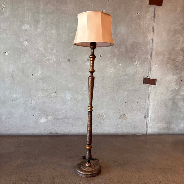 Antique 1920's Carved Wood /Gilded Floor Lamp