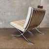 Barcelona Chair By Knoll Original Leather upholstery Signed