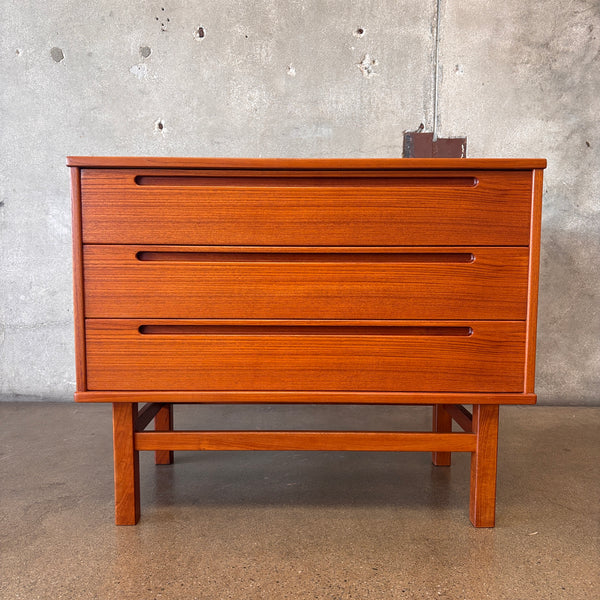 Vintage Nils Jonsson Teak 3 Drawer Dresser - Restored