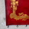 Vintage Dyed Leather & Gold Leaf Motif Tapestry