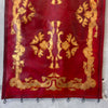 Vintage Dyed Leather & Gold Leaf Motif Tapestry
