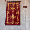 Vintage Dyed Leather & Gold Leaf Motif Tapestry