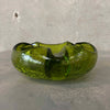 Mid Century Modern Viking Crackle Glass Green Ashtray