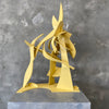 Abstract Wood Sculpture "Yellow Maquette" by David Mac Innes