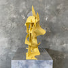 Abstract Wood Sculpture "Yellow Maquette" by David Mac Innes