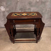California Tudor Tile Top Walnut Table/ Magazine Stand