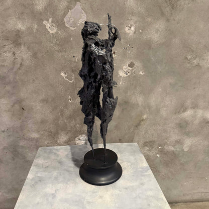 Brutalist Cello Player Sculpture