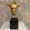 Golden Bronze Nude Statue On Steel Base