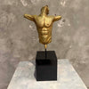 Golden Bronze Nude Statue On Steel Base