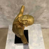 Golden Bronze Nude Statue On Steel Base
