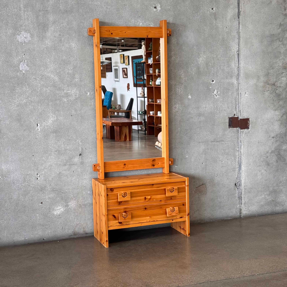 Scandinavian Pine Drawers With Mirror