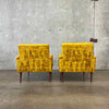 Mid Century Modern Pair of Yellow Chairs