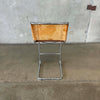 Modern Leather / Chrome Cantilevered Stool