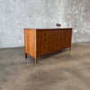 Mid Century Modern Walnut & Brass Dresser by John Stuart for Mount Airy Furniture
